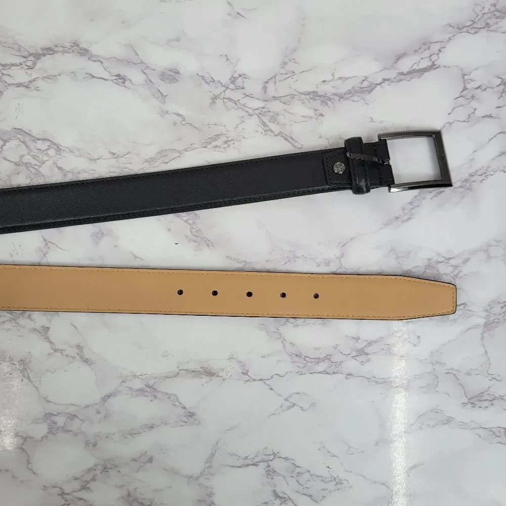 Louis Feraud Paris Classic Black Leather Belt